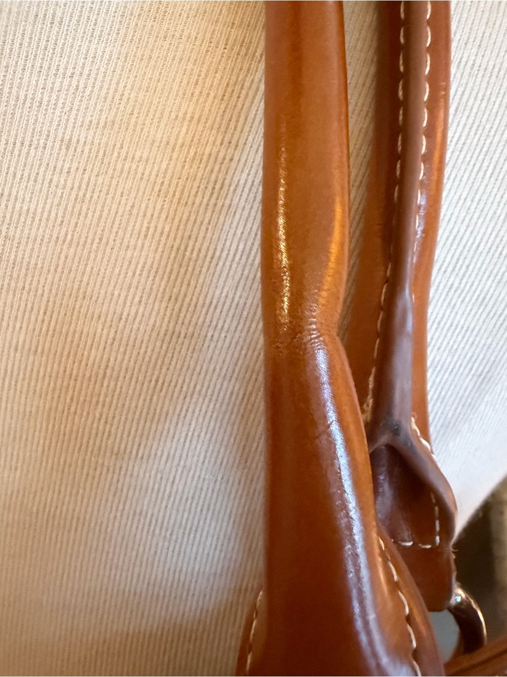 GIANI BERNINI Canvas Shoulder Bag in Tan and Cream 12x7.5x3 inches - Picture 13 of 13